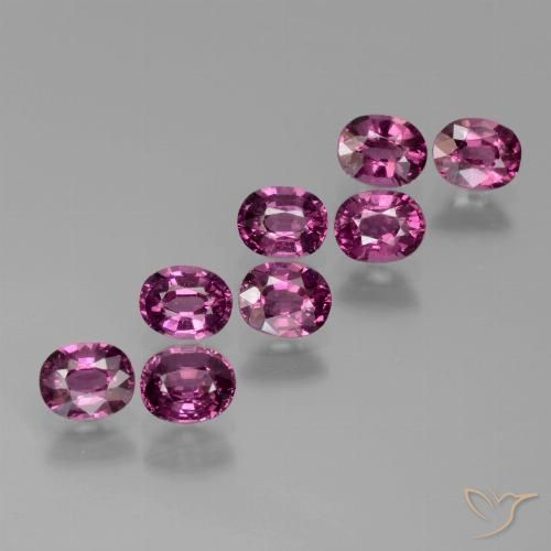 4.13ctw Naturale Viola medio Granato rodolite, Ovale, VS