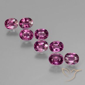 Gemme di Granato rodolite Viola medio naturale da 4.13 ct, Ovale, VS