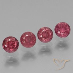 Gemme di Granato rodolite Viola rossastro naturale da 2.22 ct, Rotondo, VS