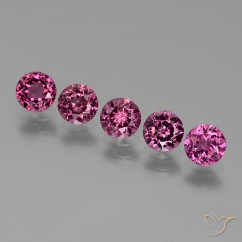 2.61ctw Naturale Magenta-rosa intenso Deep Granato rodolite, Rotondo, VS