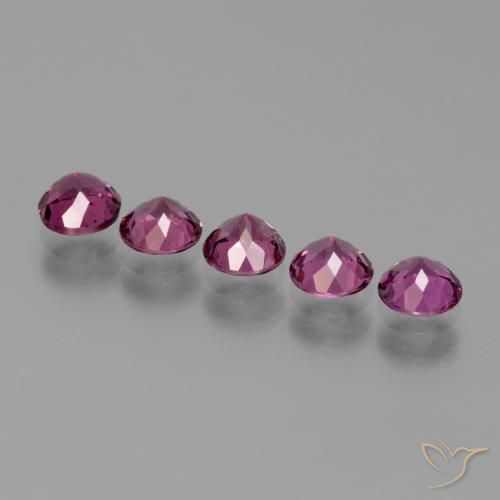 Gemme di Granato rodolite Magenta-rosa intenso Deep naturale da 2.61 ct, Rotondo, VS