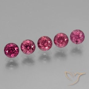 Gemme di Granato rodolite Rosso medio naturale da 2.74 ct, Rotondo, VS
