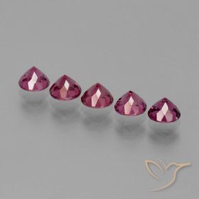 Gemme di Granato rodolite Rosso medio naturale da 2.74 ct, Rotondo, VS