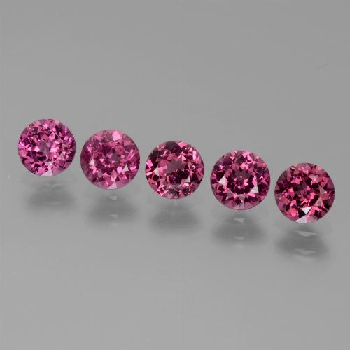 Granato rodolite naturale rosso da 2,49 ct, taglio rotondo, VS