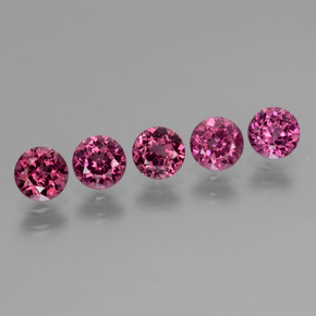 Granato rodolite naturale rosso da 2,49 ct, taglio rotondo, VS