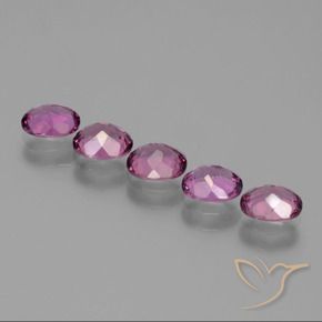 Gemme di Granato rodolite Viola rossastro naturale da 2.93 ct, Ovale, VS
