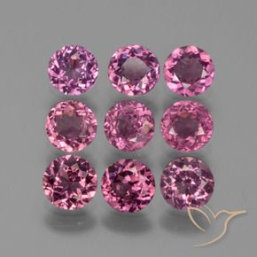 Gemme di Granato rodolite Uva naturale da 2.85 ct, Rotondo, VS