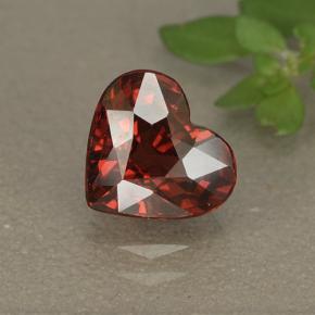 Granato rodolite naturale rosso da 1,77 ct, a forma di cuore, VS