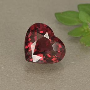 Granato Rodolite Rosso lampone naturale da 1.63 ct, A forma di cuore, VVS-VS