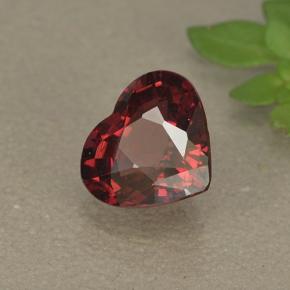 Granato Rodolite Rosso lampone naturale da 1.63 ct, A forma di cuore, VVS-VS