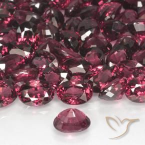 Granato rodolite Rosso scuro naturale da 1.24 ct, Ovale, VVS-VS