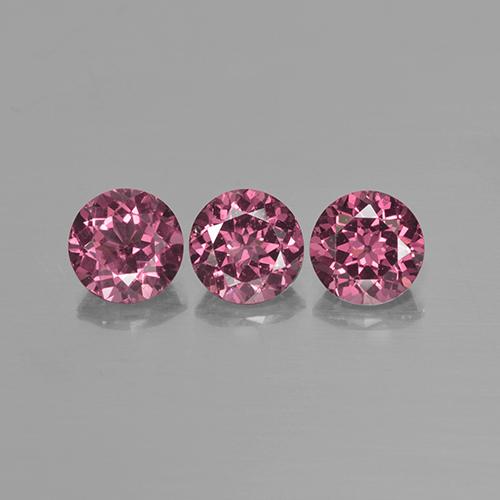 Granato rodolite naturale rosa da 2,62 ct, taglio rotondo, VS