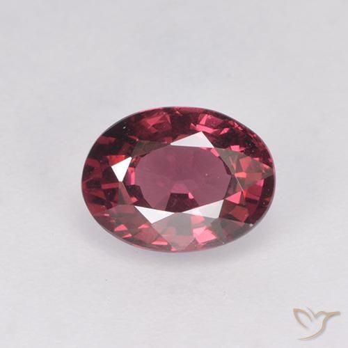 Granato Rodolite Rosso lampone naturale da 1.16 ct, Taglio ovale, VS