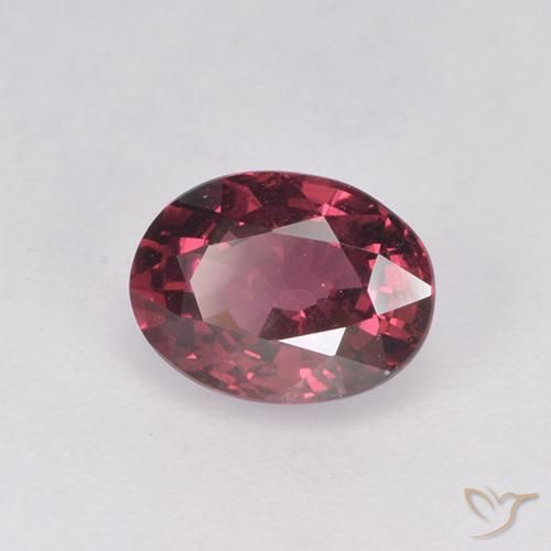 Granato Rodolite Rosso lampone naturale da 1.16 ct, Taglio ovale, VS