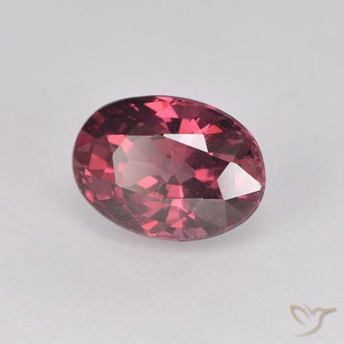 Granato rodolite Rosso medio-scuro naturale da 1.18 ct, Ovale, VVS-VS