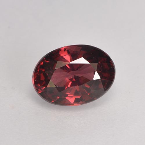 Granato Rodolite Rosso scuro naturale da 1.24 ct, Taglio ovale, VS