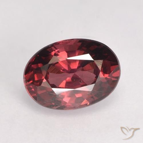 Granato rodolite Rosso scuro naturale da 1.12 ct, Ovale, VS