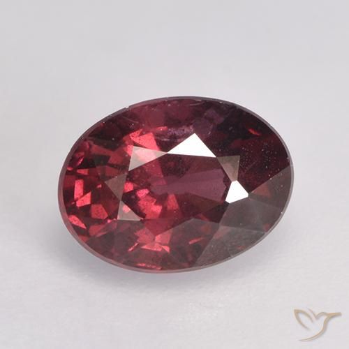 1.25ct Naturale Rosso medio-scuro Granato rodolite, Ovale, VS