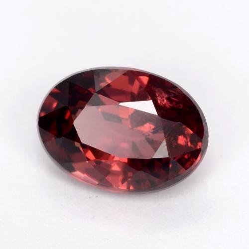 Granato Rodolite Rosso scuro naturale da 1.09 ct, Taglio ovale, VS
