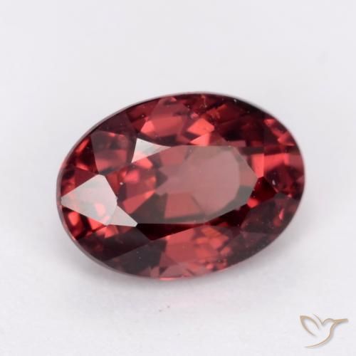 Granato rodolite Rosso scuro naturale da 1.15 ct, Ovale, VS