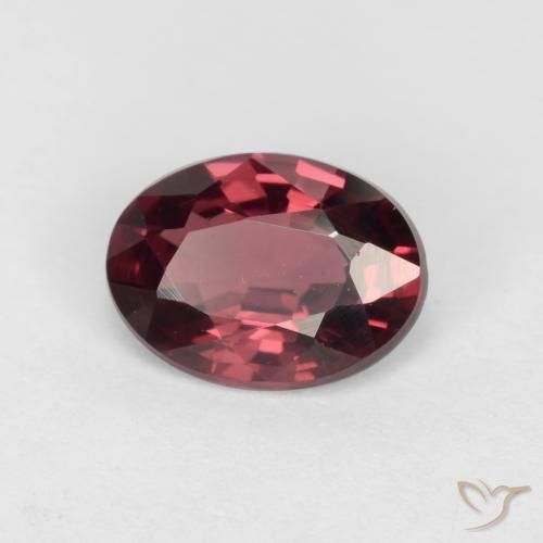 Granato rodolite Rosso medio naturale da 0.97 ct, Ovale, VVS-VS