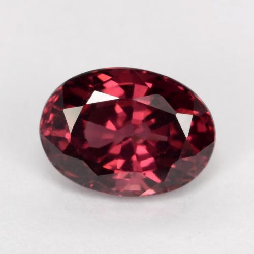 Granato Rodolite Rosso scuro naturale da 1.15 ct, Taglio ovale, VS
