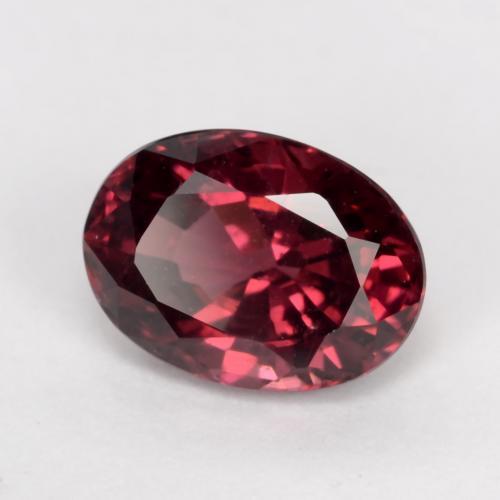 Granato Rodolite Rosso scuro naturale da 1.15 ct, Taglio ovale, VS