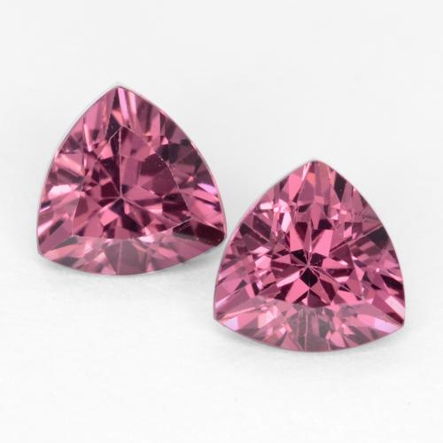 Gemme di Granato Rodolite Rosa violetto naturale da 1.12 ct, Taglio trillion, VS