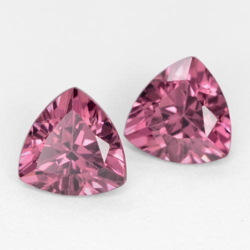 Gemme di Granato Rodolite Rosa violetto naturale da 1.12 ct, Taglio trillion, VS