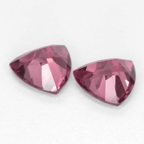 Gemme di Granato Rodolite Rosa violetto naturale da 1.12 ct, Taglio trillion, VS