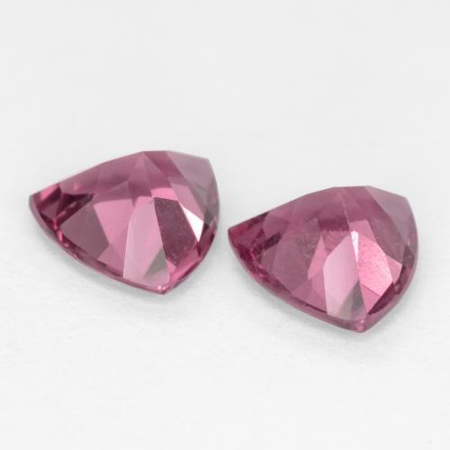 Gemme di Granato Rodolite Rosa violetto naturale da 1.09 ct, Taglio trillion, VS