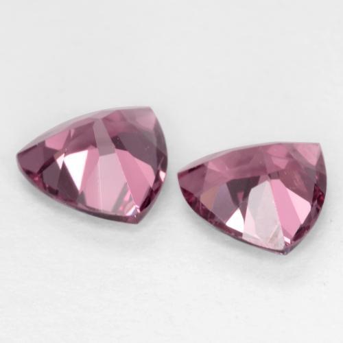Gemme di Granato Rodolite Viola medio naturale da 1.09 ct, Taglio trillion, VS