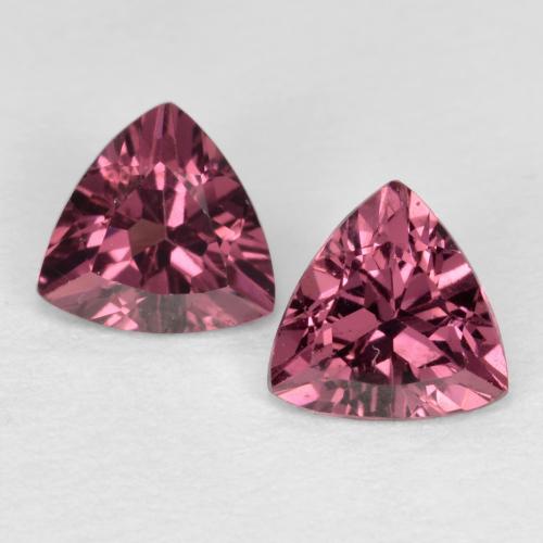 Gemme di Granato Rodolite Magenta-Rosa naturale da 0.94 ct, Taglio trillion, VS