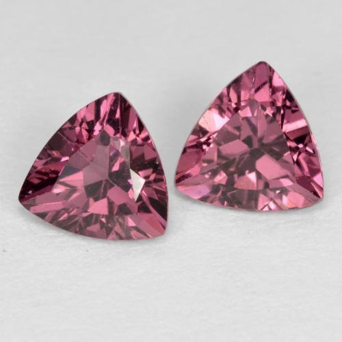 Gemme di Granato Rodolite Magenta-Rosa naturale da 0.94 ct, Taglio trillion, VS