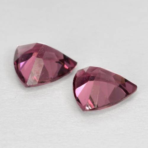 Gemme di Granato Rodolite Magenta-Rosa naturale da 0.94 ct, Taglio trillion, VS