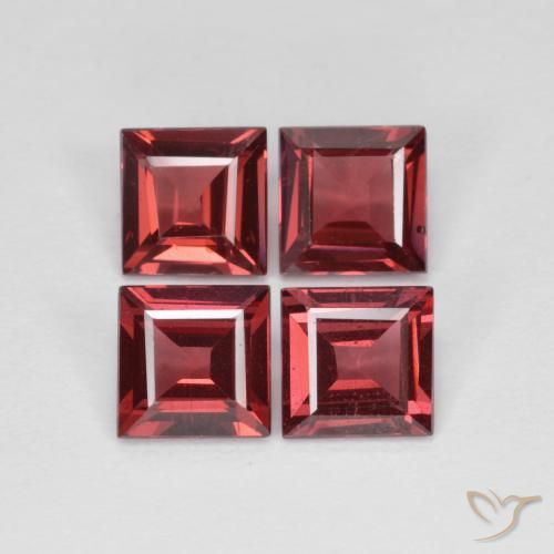 3.12ctw Naturale Vino Rosso Profondo Granato rodolite, Quadrato, VS