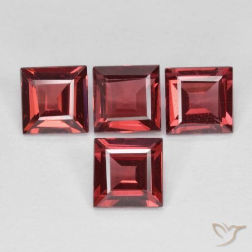 Gemme di Granato rodolite Vino Rosso Profondo naturale da 3.12 ct, Quadrato, VS