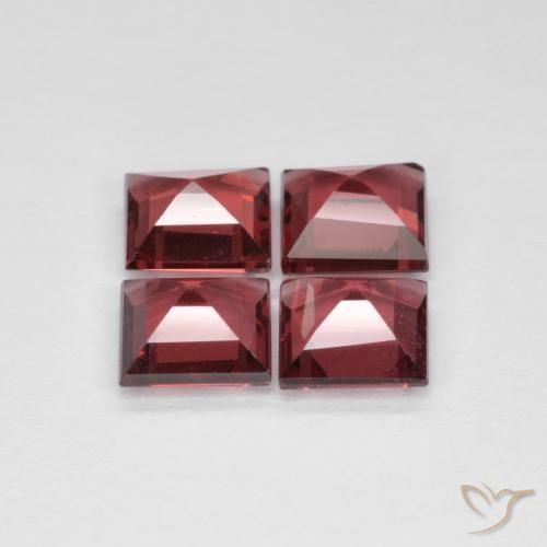 Gemme di Granato rodolite Vino Rosso Profondo naturale da 3.12 ct, Quadrato, VS