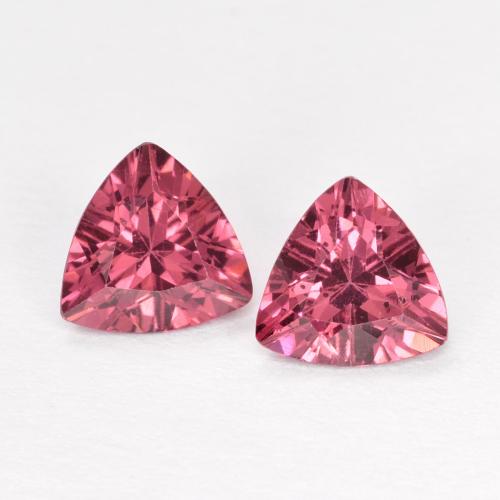 Gemme di granato rodolite rosso scuro naturale da 0,93 ct, taglio trillion, VS