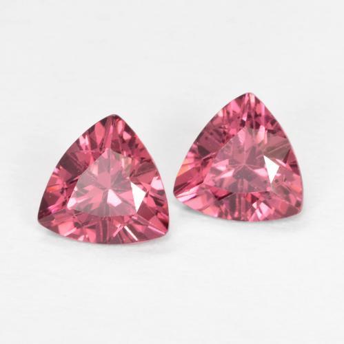 Gemme di granato rodolite rosso scuro naturale da 0,93 ct, taglio trillion, VS