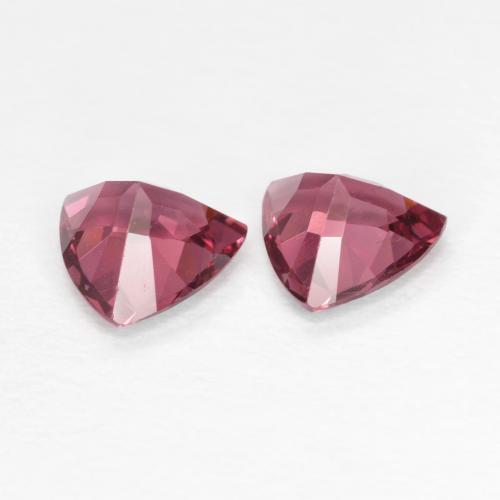 Gemme di granato rodolite rosso scuro naturale da 0,93 ct, taglio trillion, VS