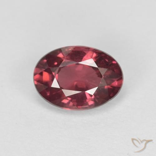 1.04ct Naturale Rosso scuro Granato rodolite, Ovale, VS