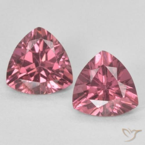 1.01ctw Naturale Light Merlot Red Granato rodolite, Taglio trillion, VVS-VS