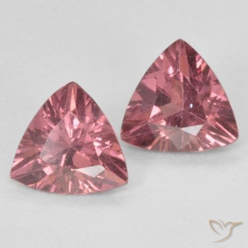 Gemme di Granato rodolite Rosso medio naturale da 0.83 ct, Taglio trillion, VVS-VS