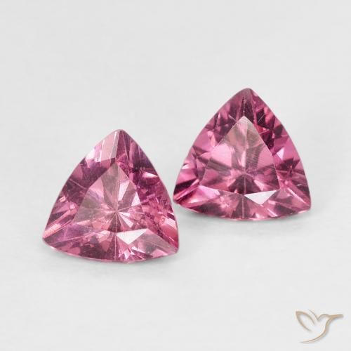 Gemme di Granato Rodolite Rosso scuro naturale da 1.02 ct, Taglio trillion, VVS-VS