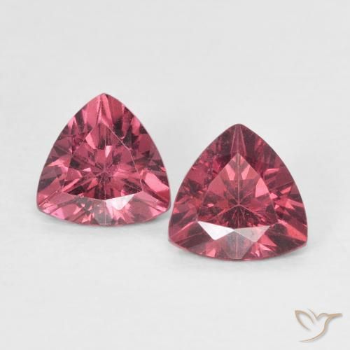 1.08ctw Naturale Rosso purpureo Granato rodolite, Taglio trillion, VVS-VS