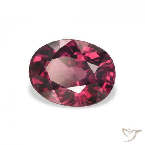 Granato rodolite Bacca Viola naturale da 2.62 ct, Ovale, VVS-VS