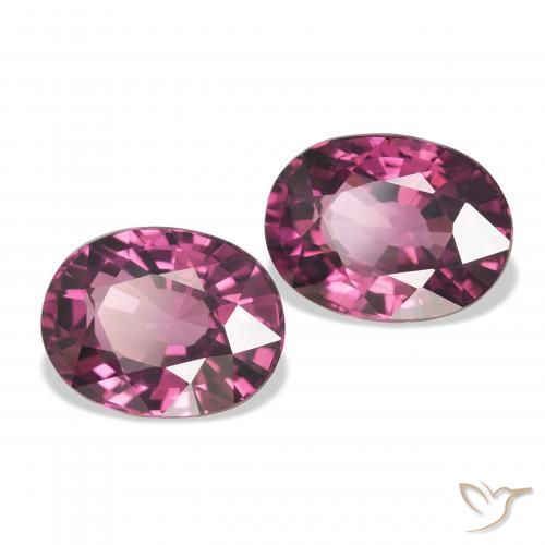Gemme di Granato rodolite Viola medio naturale da 4.38 ct, Ovale, VVS-VS