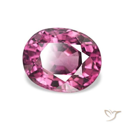 Granato rodolite Viola medio naturale da 1.25 ct, Ovale, VVS-VS