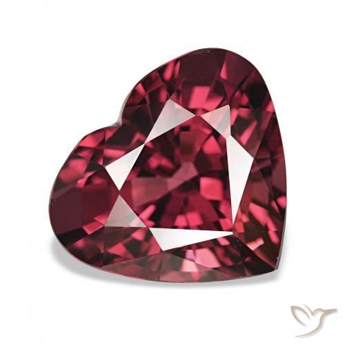 Granato rodolite Rosso Merlot naturale da 4.19 ct, Cuore, VVS